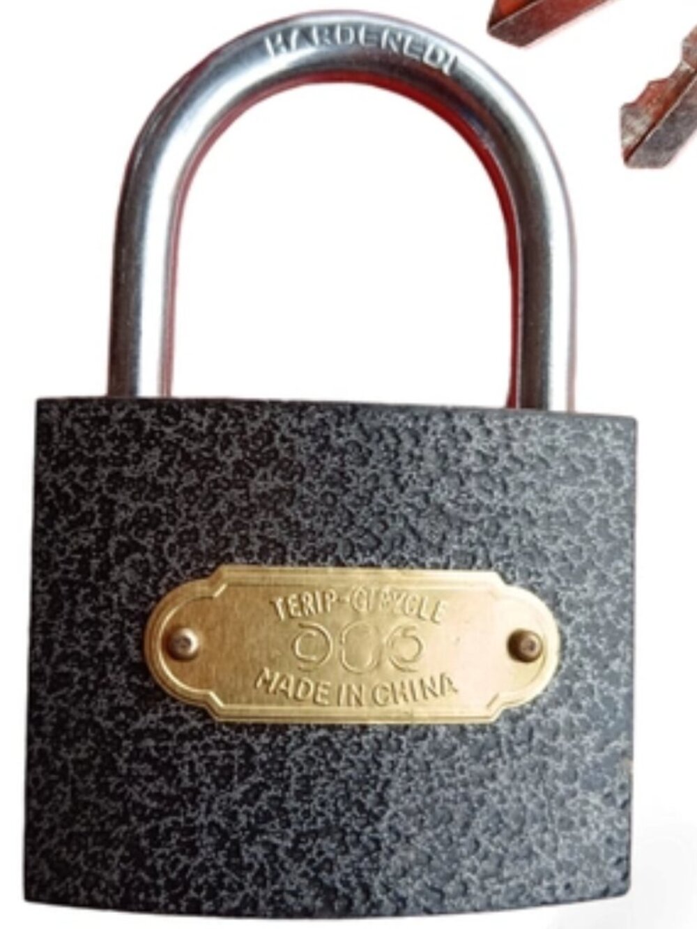 40mm Heavy Duty Double Lock Black Polish + 2 Keys
